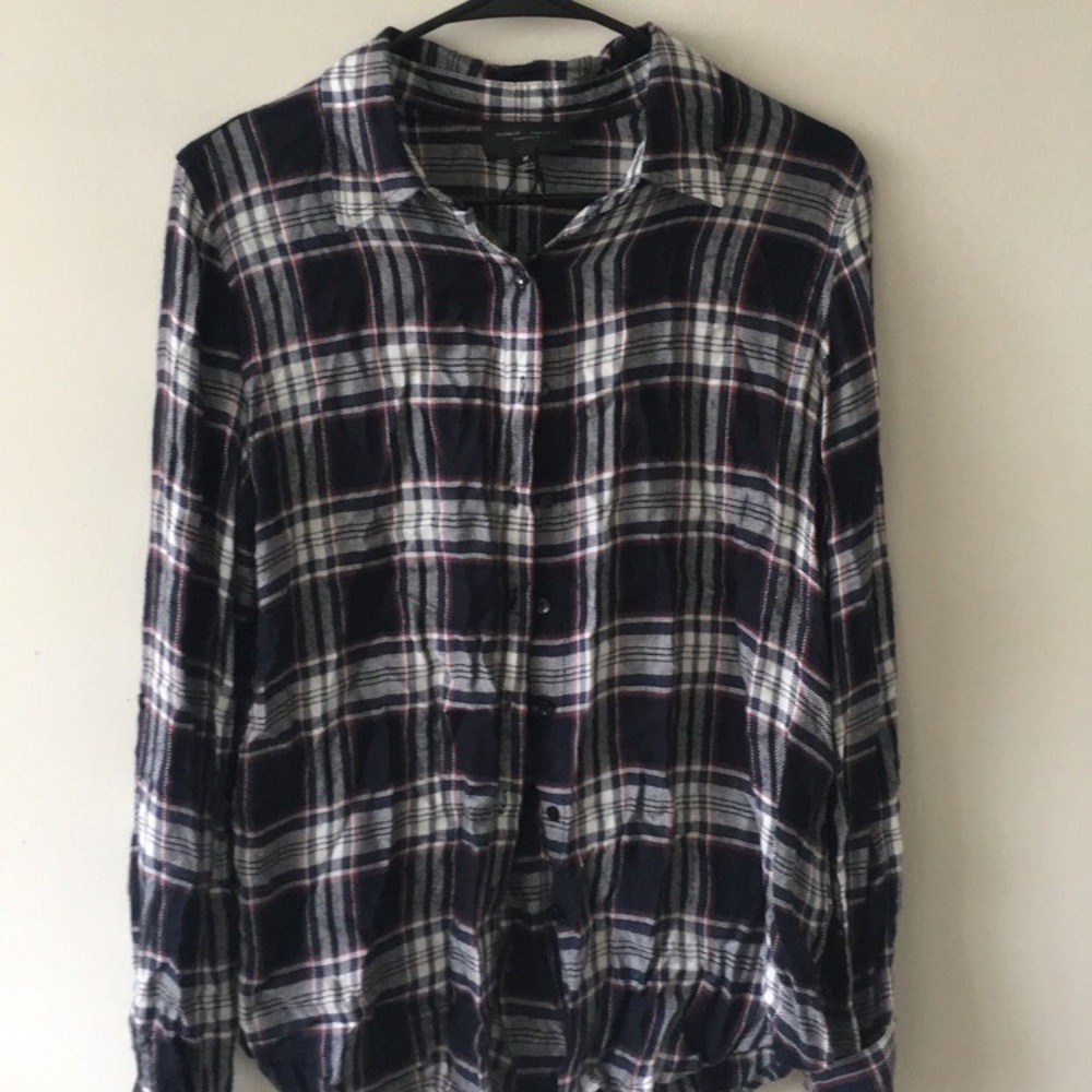 Blue/red/white flannel shirt